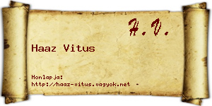Haaz Vitus névjegykártya